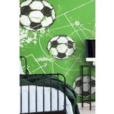 Green Wall Decor Origin Murals Football Grunge Mural 300 cm Wide x 240 cm Wall Decor