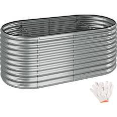 Galvaniseret højbed tectake Flormma Galvaniseret 200x100x80 cm Sølv Højbed