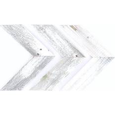 Homeroots White Wash Reclaimed Wood Chevron Arrow Set of 3 Wall Decor