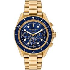 Watches Michael Kors Men's Maritime Blue Dial Gold Tone Bracelet Watch