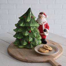 Ceramic Biscuit Jars Home Collection Santa And Tree Cookie Biscuit Jar