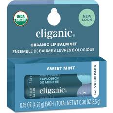 Skincare Cliganic Organic Lip Balm 2 Pack Sweet Mint