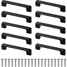 10 Pieces Cabinet Handles Black With Screw For Kitchen Cupboard Wardrobe Hole Centre 96mm