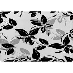 & Floral Rug 140 x 200 cm Black, White
