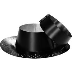 Tag & Tagplader Sort Taginddækning Ø200 MM 0-10° Sort Med Aluflange