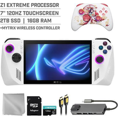 ASUS ROG Ally 2TB Gaming Handheld 7-inch Touchscreen 120Hz FHD 1080p AMD Ryzen Z1 Extreme Processor Mytrix Touro Wireless Pro Controller Hub