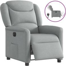 Recliner lænestole - Tekstil vidaXL Eldrevet Stof Lysegrå Lænestol