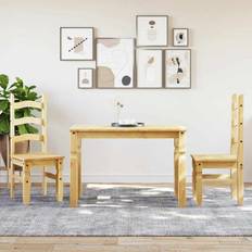 Brown Dining Sets vidaXL 3 Piece Panama Solid Wood Pine Dining Set