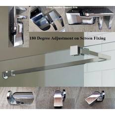 Silver Shower Wall Nuie Wetroom Shower Screen Support Arm 15 x 150 mm - Silver