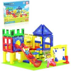 PicassoTiles Magnetic Building Blocks Playground Set