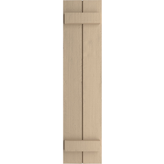 Windows Ekena Millwork TimberThane Woodgrain 11-in W x 24-in H Rough Cedar Paintable Farmhouse Exterior Shutters 2-Pack in Brown Timber Window Shutter