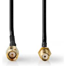 Nedis Antennkabel SMA Hane SMA Hona Guldplaterad 50 Ohm 2.00 m Rund PVC Svart 2m