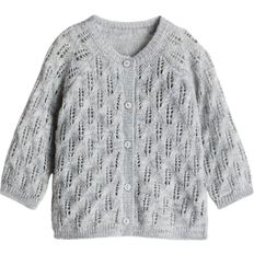 H&M Pointelle Knitted Cardigan - Light Grey (1261101001)