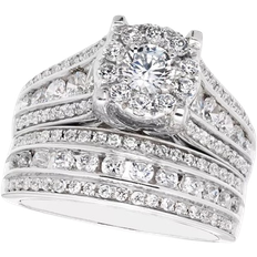 Macy's Rings Macy's Halo Bridal Set - White Gold/Diamonds