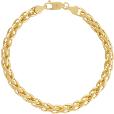 Men - Silver Bracelets Esquire Wheat Link Chain Bracelet - Gold