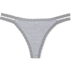 Gray - Thongs Panties PINK Wink Strappy Thong Panty - Medium Heather Grey