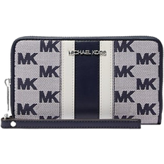 Michael Kors Jet Set Travel Large Striped Logo Jacquard Smartphone Wristlet - Navy