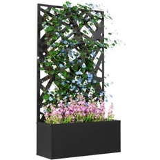 Raised Garden Beds OutSunny Metal Raised Garden Bed with Privacy Screen 24 x 10