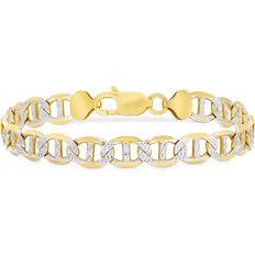 Italian Gold Two Tone Mariner Link Bracelet - Gold/Silver