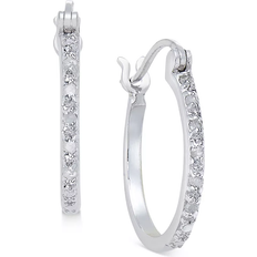 Macy's Hoop Earrings - Silver/Diamonds