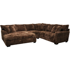 Latitude Run Gus Chocolate Polyester Blend Sofa 127" 3pcs 6 Seater
