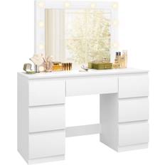WOLTU Makeup Desk with Large Mirror White Sminkbord 40x110cm