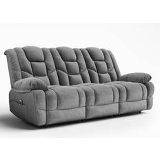 Latitude Run Oversized Recliner Gray Sofa 78" 3 Seater