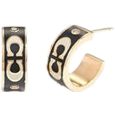 Enamel Earrings Coach Signature Enamel Huggie Earrings - Gold/Black