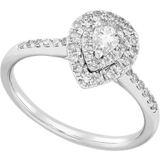 Macy's Pear Halo Engagement Ring - White Gold/Diamonds