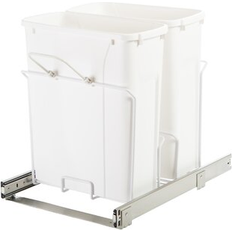Knape & Vogt 5 Gallon Pull Out Under Counter Trash Can 17.312 H x 14.375 W x 20.125 D in Brown/Plastic/Metal in White
