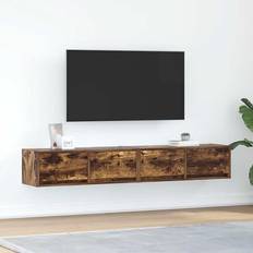 Panche vidaXL TV Engineered Wood Wall-Mount Brown TV Bench 31x25.5cm