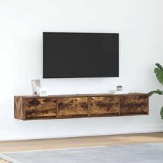 Wood wall vidaXL TV Engineered Wood Wall-Mount Brown TV-bänk 31x25.5cm