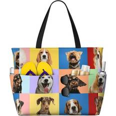 Beach Bags Noikeo Funny Dogs Large Beach Tote Bag - Waterproof