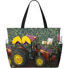 Beach Bags Noikeo Farm Tractor Large Beach Tote Bag - Waterproof