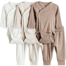 H&M Bodysuit & Pants Set 6pcs - Light Mole/Light Beige (1022957007)