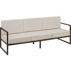 Loungesoffa Utemöbler tectake Loungesoffa Comosa 3-Sits Brun Beige