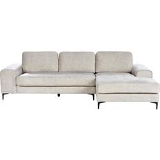 Corner Sofas on sale Beliani Modern Corner Sectional L-Shape Velvet Metal Legs Light Beige Kiruna Sofa 4 Seater