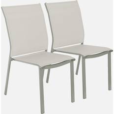Aluminium Patio Chairs on sale Sweeek Set of 2 Stackable Garden Chairs 64.5 x 45.5 x 89.5 cm Garden Dining Chair