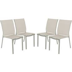 Aluminium Patio Chairs on sale Sweeek Set of 4 Stackable Garden Chairs 64.5 x 45.5 x 89.5 cm Garden Dining Chair