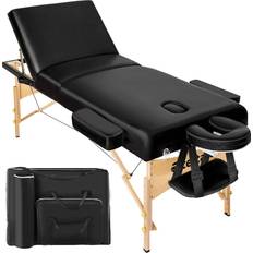 Productos de Masaje y Relajación tectake 3 Zonen Massageliege mit Polsterung und Holzgestell schwarz
