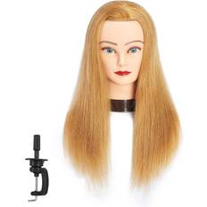 Training Heads Training Head 100% Human Hair Mannequin Light Blonde