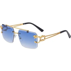 Jiaxinghan Cheetah Decoration Sunglasses Gold/Blue