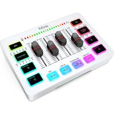 Fifine Audio Mixer, Gaming Streaming PC Mixer with Slider Fader, XLR Microphone Interface, Monitoring, for Video/Game Voice/Podcast Recording-AmpliGame SC3W