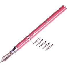 Pink Nail Art Brushes & Dotting Tools Mollensiuer Embossing Stylus Set 5 Pieces Replacement Head