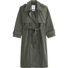 Trenchcoats - Women Abercrombie & Fitch Full Length Trench Coat - Forest Green