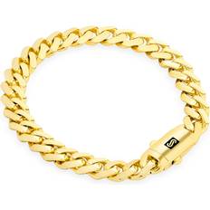 Nuragold Royal Monaco Miami Cuban Link Bracelet 7.5mm - Gold