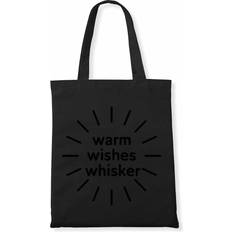 Men Fabric Tote Bags Bikigirl Warm Wishes Whisker Canvas Bag - Black