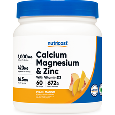 Nutricost Calcium Magnesium Zinc Vitamin D3 Peach Mango 24 oz