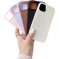 Shein Solid Phone Case for iPhone 15/15 Pro/15 Plus/15 Pro Max 5Pcs