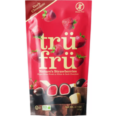 Dark chocolate candy Tru Fru Nature's Strawberries Hyper-Dried Fresh in Dark & White Chocolate 2.1oz 1pack
